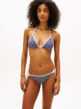 Blue Essential Print Halterneck Triangle Bikini Top  Women