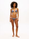 Blue Essential Print Halterneck Triangle Bikini Top  Women
