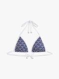 Blue Essential Print Halterneck Triangle Bikini Top  Women