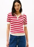 Multi Short Sleeve Polo Collar Jumper  Women