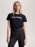 Black Logo Embroidery Jersey T-Shirt  Women