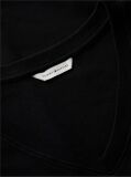 Black Ribbed V-Neck Slim Fit T-Shirt  Women