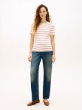 Multi Flag Embroidery Ribbed Slim T-Shirt  Women