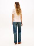 Multi Flag Embroidery Ribbed Slim T-Shirt  Women