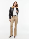 White Flag Embroidery Ribbed Slim T-Shirt  Women