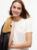 White Flag Embroidery Ribbed Slim T-Shirt  Women