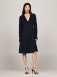 Blue Fit And Flare Wrap Dress  Women