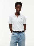 White 1985 Slim Pique Polo  Women