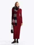 Red Ribbed Bodycon Maxi Jumper Dress  Women