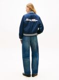 Blue Logo Appliqué Water Repellent Bomber Jacket  Women