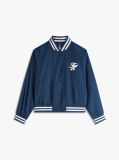 Blue Logo Appliqué Water Repellent Bomber Jacket  Women