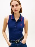 Blue 1985 Slim Fit Pique Sleeveless Polo Shirt  Women