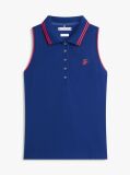 Blue 1985 Slim Fit Pique Sleeveless Polo Shirt  Women