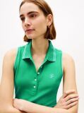 Green 1985 Slim Fit Pique Sleeveless Polo Shirt  Women