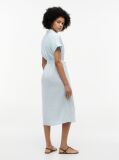 Blue Belted Relaxed Pure Linen Shirt Dress  Women