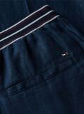 Blue Pure Linen Twill Straight Trousers  Women