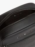 Black Woven Panel Crossbody Reporter Bag  Men