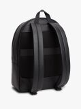 Black Flap Pocket Pebble Grain Dome Backpack  Men