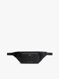Black Pebble Grain Bum Bag  Men