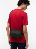 Black Metal Logo Crossbody Reporter Bag  Men