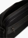 Black Metal Logo Crossbody Reporter Bag  Men