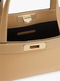 Beige Modern Turn Lock Satchel  Women