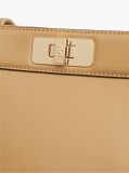 Beige Modern Turn Lock Satchel  Women