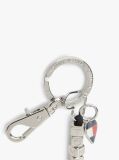Silver Metal Blocks And Heart Charm Keyring  Women