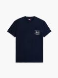 Blue Signature Logo Peached Jersey T-Shirt  Men