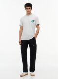 Grey Signature Logo Peached Jersey T-Shirt  Men