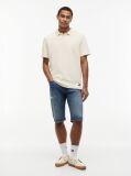 Beige Regular Fit Washed Waffle Knit Polo Shirt  Men
