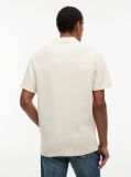 Beige Regular Fit Washed Waffle Knit Polo Shirt  Men