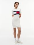 White Tommy Flag Slim Mini Jumper Dress  Women