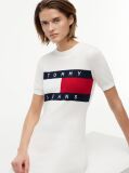 White Tommy Flag Slim Mini Jumper Dress  Women