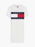 White Tommy Flag Slim Mini Jumper Dress  Women