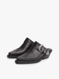 Black Archive Leather Cowboy Mules  Women