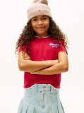 Red Varsity Flock Logo Slim T-Shirt  Girls