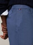 Blue Denton Stretch Cotton Straight Chinos  Men