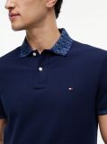 Blue Regular Fit Jacquard Collar Structured Polo Shirt  Men
