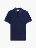 Blue Regular Fit Jacquard Collar Structured Polo Shirt  Men