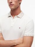Beige Regular Fit Jacquard Collar Structured Polo Shirt  Men