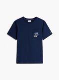 Blue Floral Graphic Pocket T-Shirt  Men