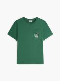 Green Floral Graphic Pocket T-Shirt  Men
