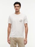 Beige Floral Graphic Pocket T-Shirt  Men