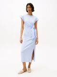 Blue Boat Neck Slim Midi Dress  Women
