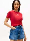 Red Stamp Logo Slim Crew Neck Short Sleeve Tee  Women