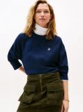 Blue TH Script Pique Sweatshirt  Women