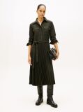 Green Pleated Relaxed Midi Shirt Dress  Women