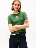 Green Varsity Crest Slim Short Sleeve Tee  Women