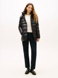 Black Shiny Water Repellent Down Puffer Coat  Women